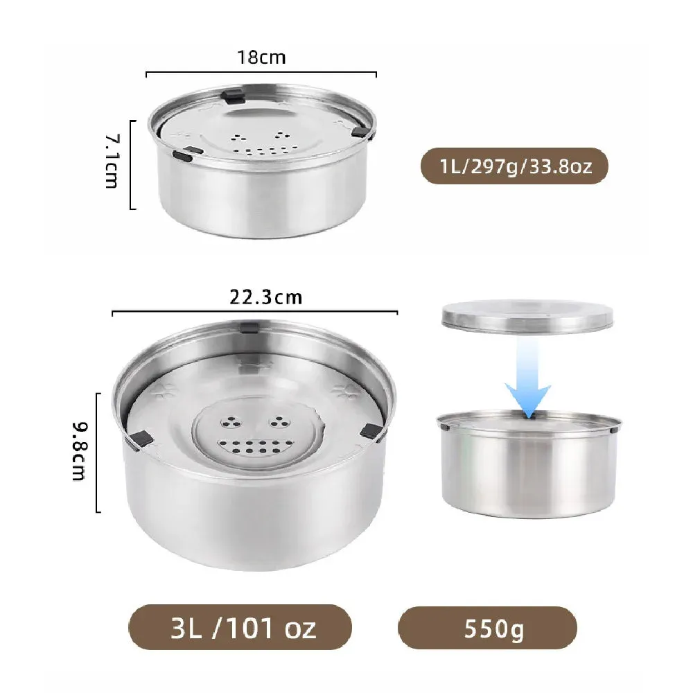 Stainless Steel Dog Water Bowl with No-Spill Design