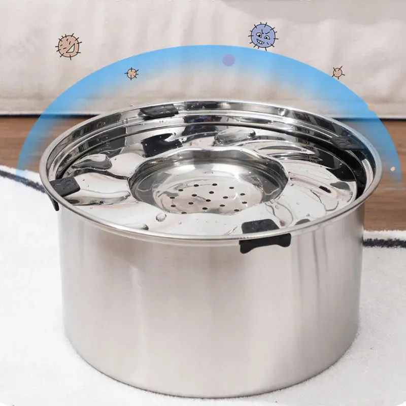 Stainless Steel Dog Water Bowl with No-Spill Design