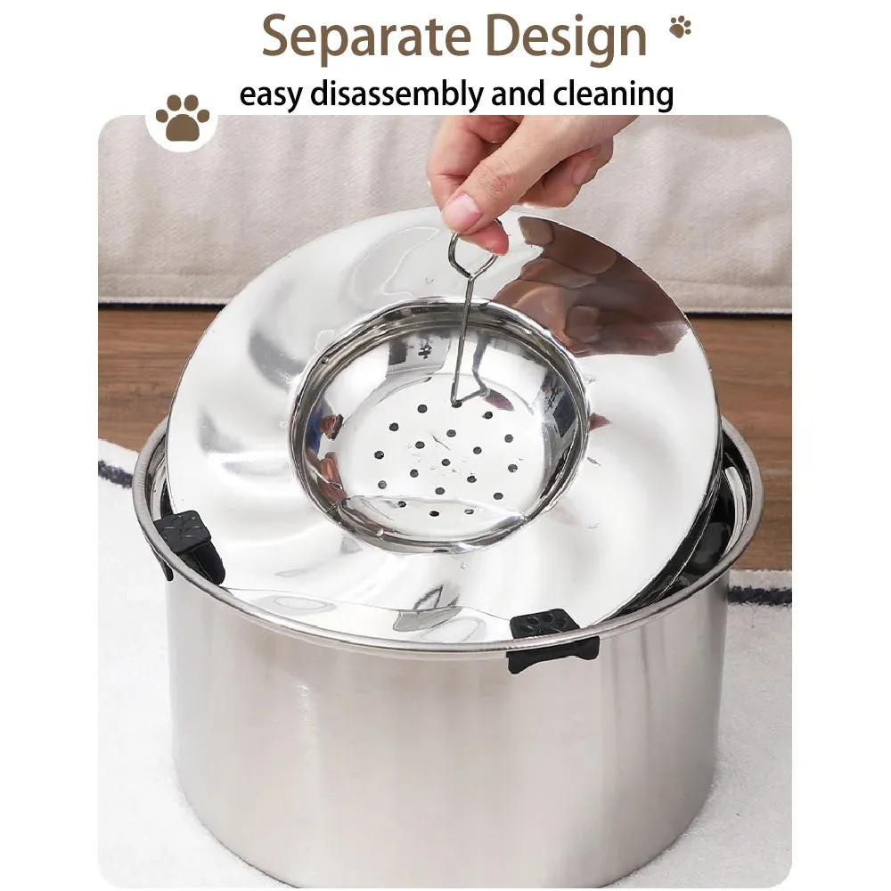 Stainless Steel Dog Water Bowl with No-Spill Design