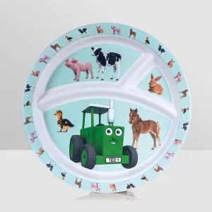 Tractor Ted Bamboo Divider Plate Baby Animals