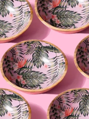 Tropical Serving Wooden Dip Bowl | 7 inches