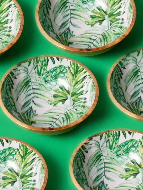 Tropical Serving Wooden Dip Bowl | 7 inches