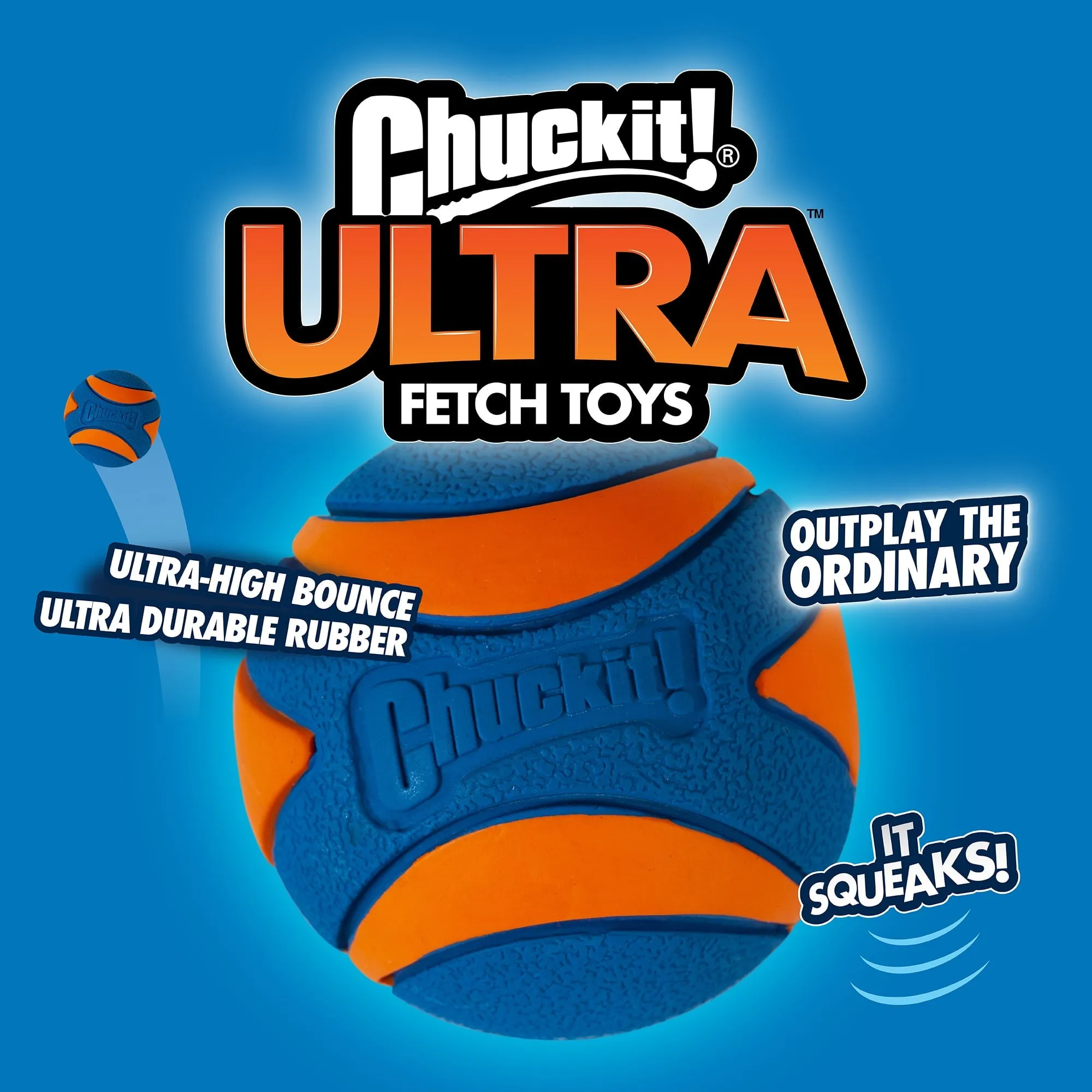 Ultra Squeaker Ball Dog Toy - Small / Medium / Large