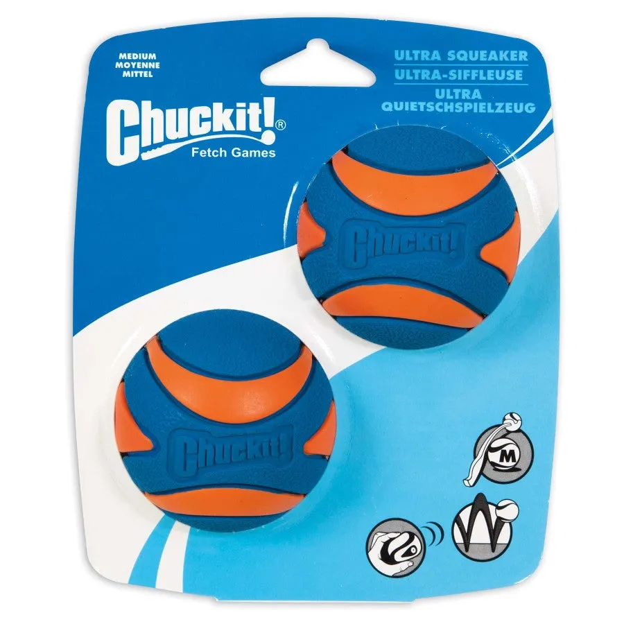 Ultra Squeaker Balls Dog Toy 2 Pack - Medium